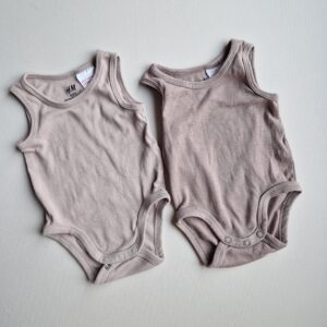 H&M linne body 56 2-pack