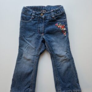 VINTAGE LINDEX utsvängda fodrade jeans broderier  92