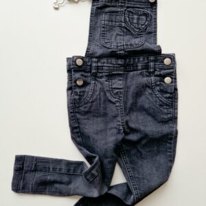 svarta hängselbyxor denim ca 98