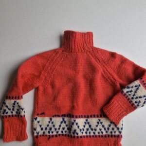 HANDGJORD VINTAGE   tröja ullmix 116–128 defekt