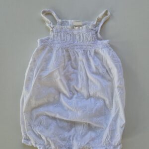 H&M broderad vit romper 74