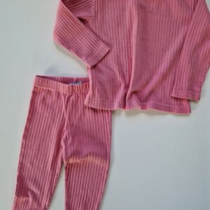 VINTAGE LINDEX ribbat set rosa 98-104