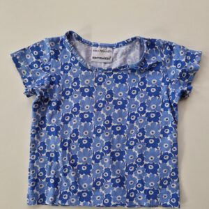 MARIMEKKO Mika Piirainen t-shirt blå blommor 80