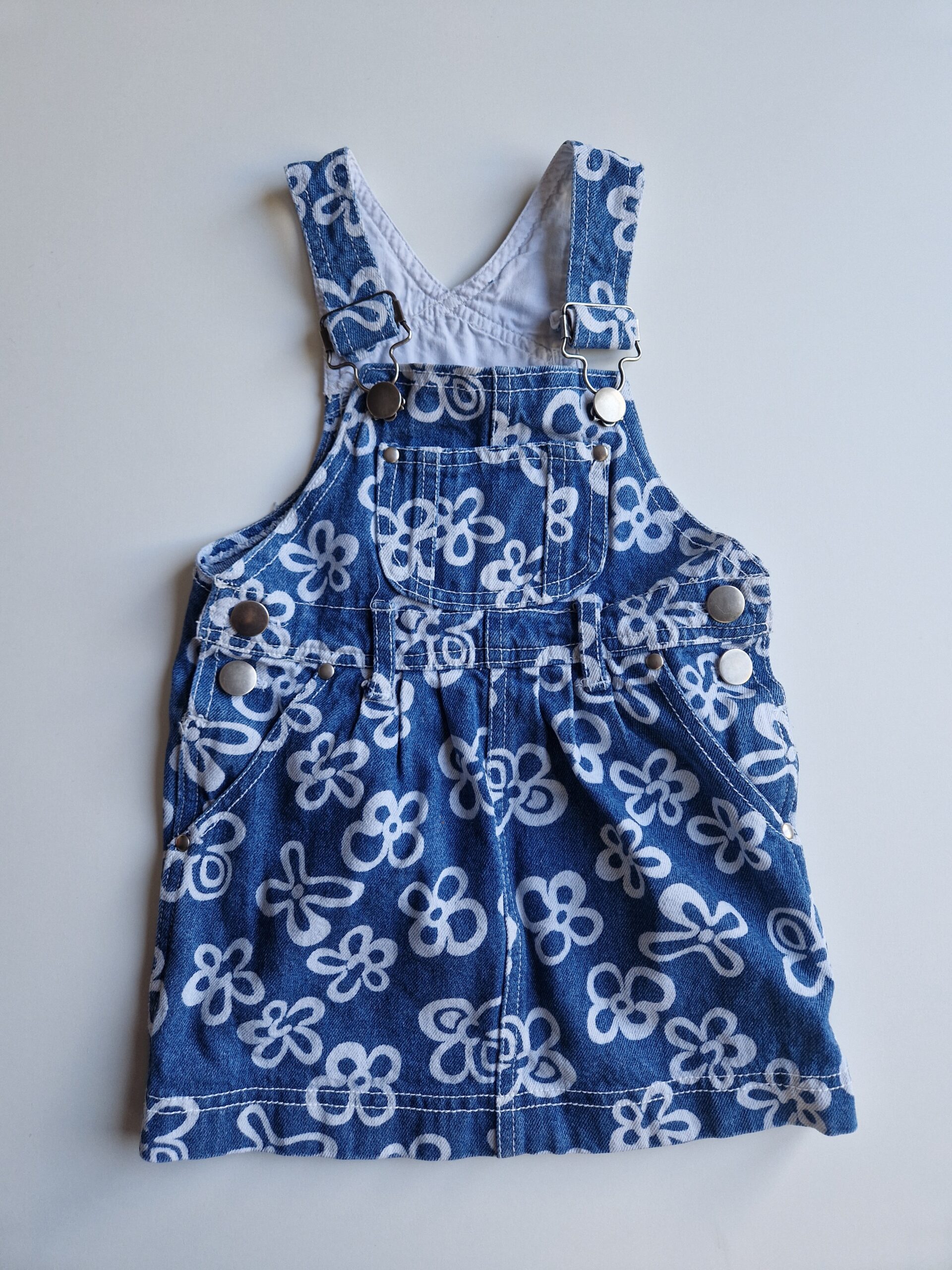 VINTAGE H&M blommig denimklänning 80