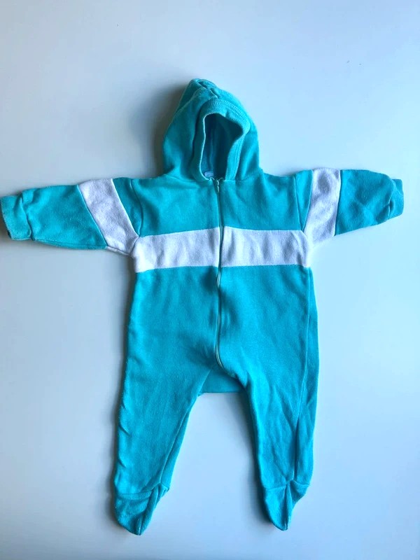 VINTAGE jumpsuit med huva 68–74