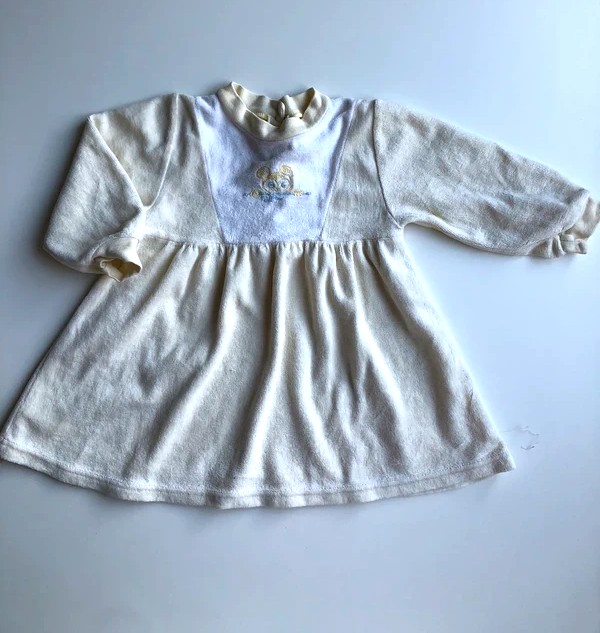 VINTAGE velourklänning gul 86