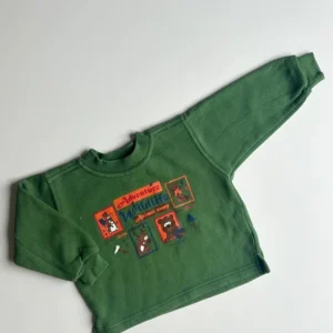 VINTAGE  grön sweatshirt ca 86-92