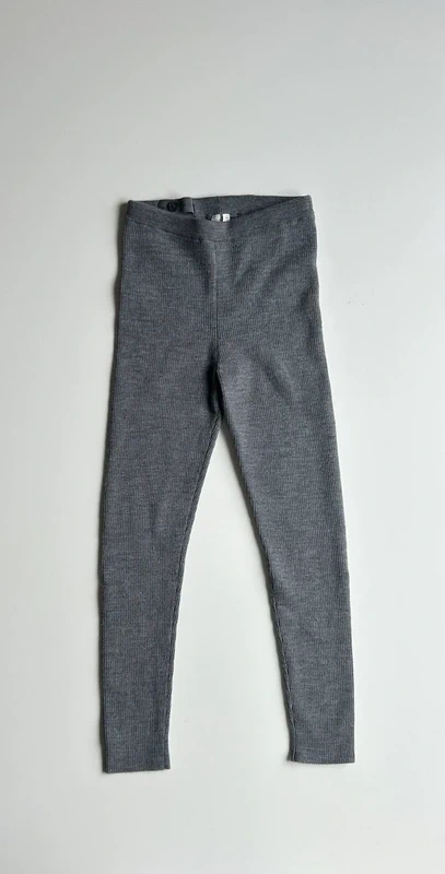 ARKET grå ribbade leggings ull 122–128