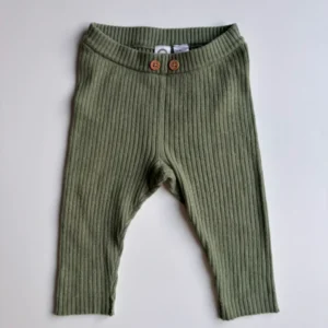 MINI CUBUS  ribbade leggings olivgröna 68