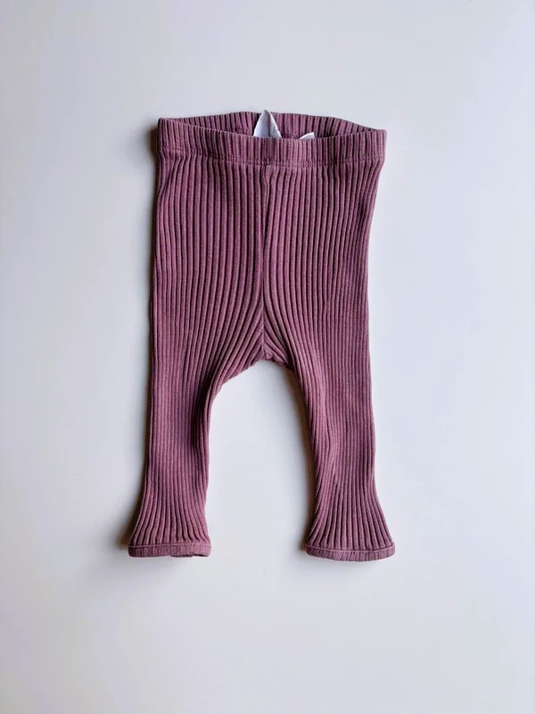 ZARA ribbade leggings gammelrosa 74