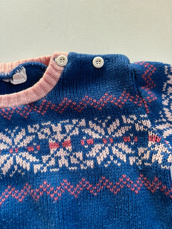 VINTAGE stickad tröja med nordiskt mönster 80–86 - Bild 2
